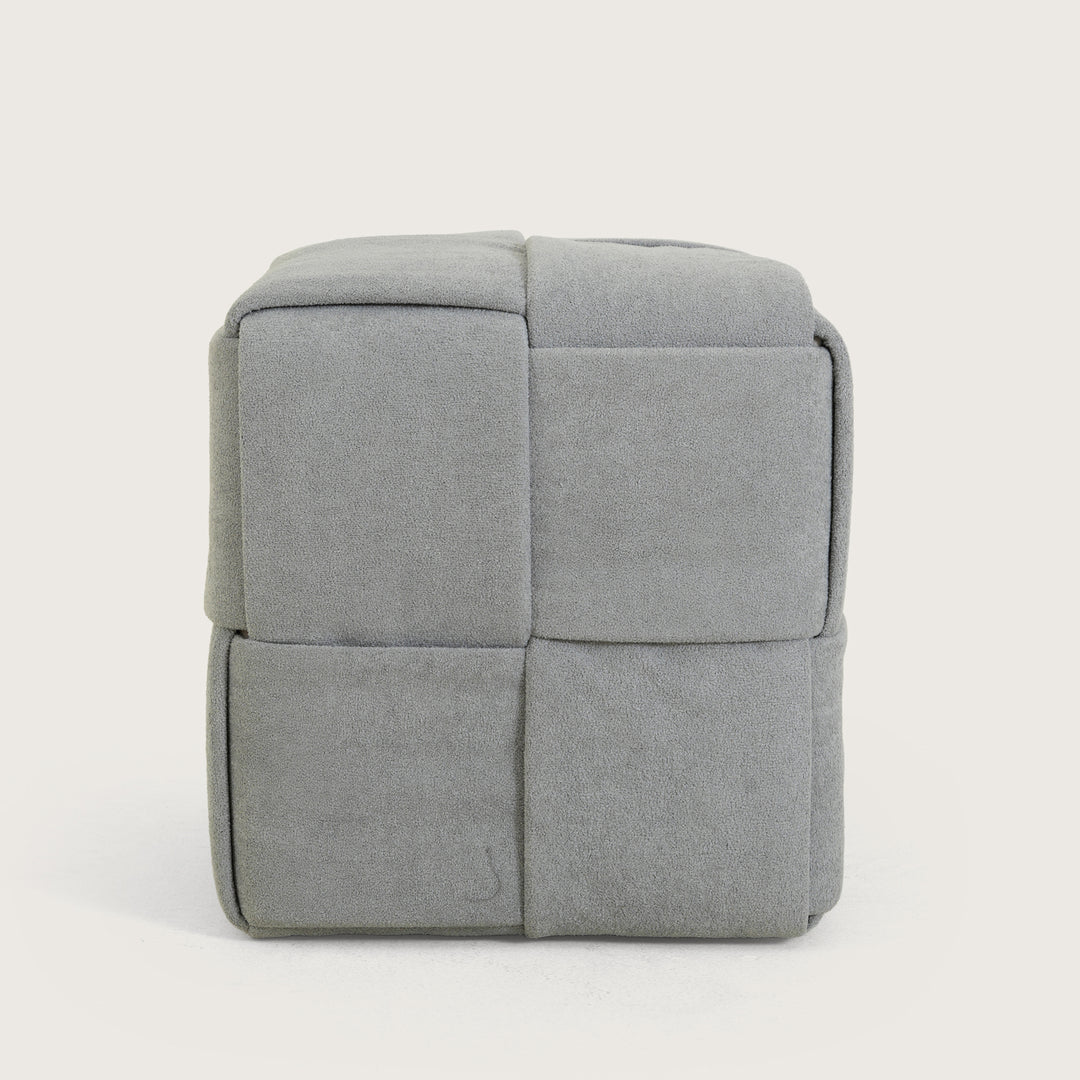 Jewel Square Ottoman Footstool|Pouffe - Sliver