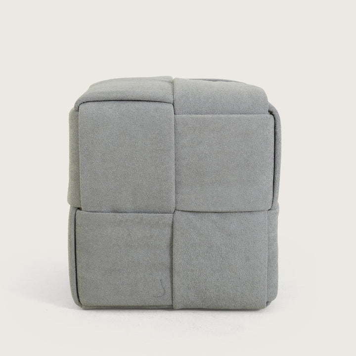 Jewel Square Ottoman Footstool|Pouffe - Sliver