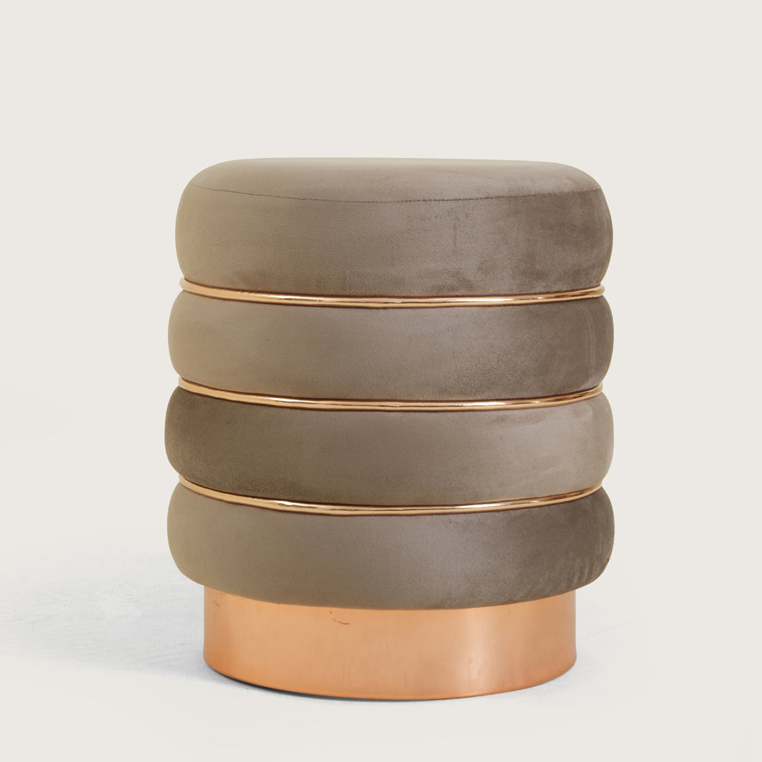Terra Roza Round Ottoman Footstool|Pouffe - Taupe