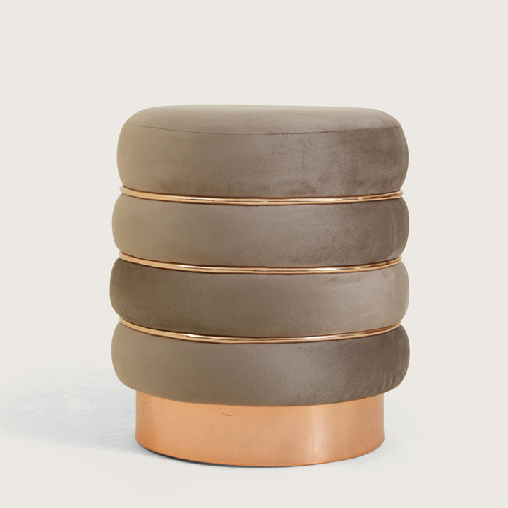 Terra Roza Round Ottoman Footstool|Pouffe - Taupe