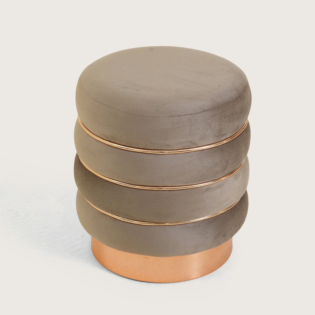 Terra Roza Round Ottoman Footstool|Pouffe - Taupe