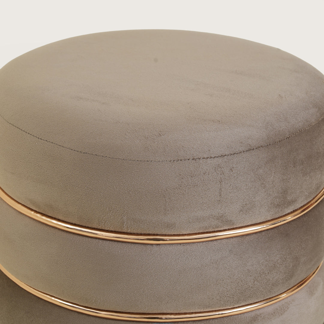 Terra Roza Round Ottoman Footstool|Pouffe - Taupe