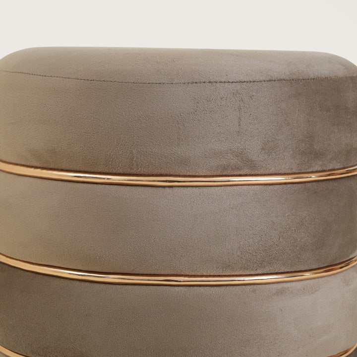 Terra Roza Round Ottoman Footstool|Pouffe - Taupe
