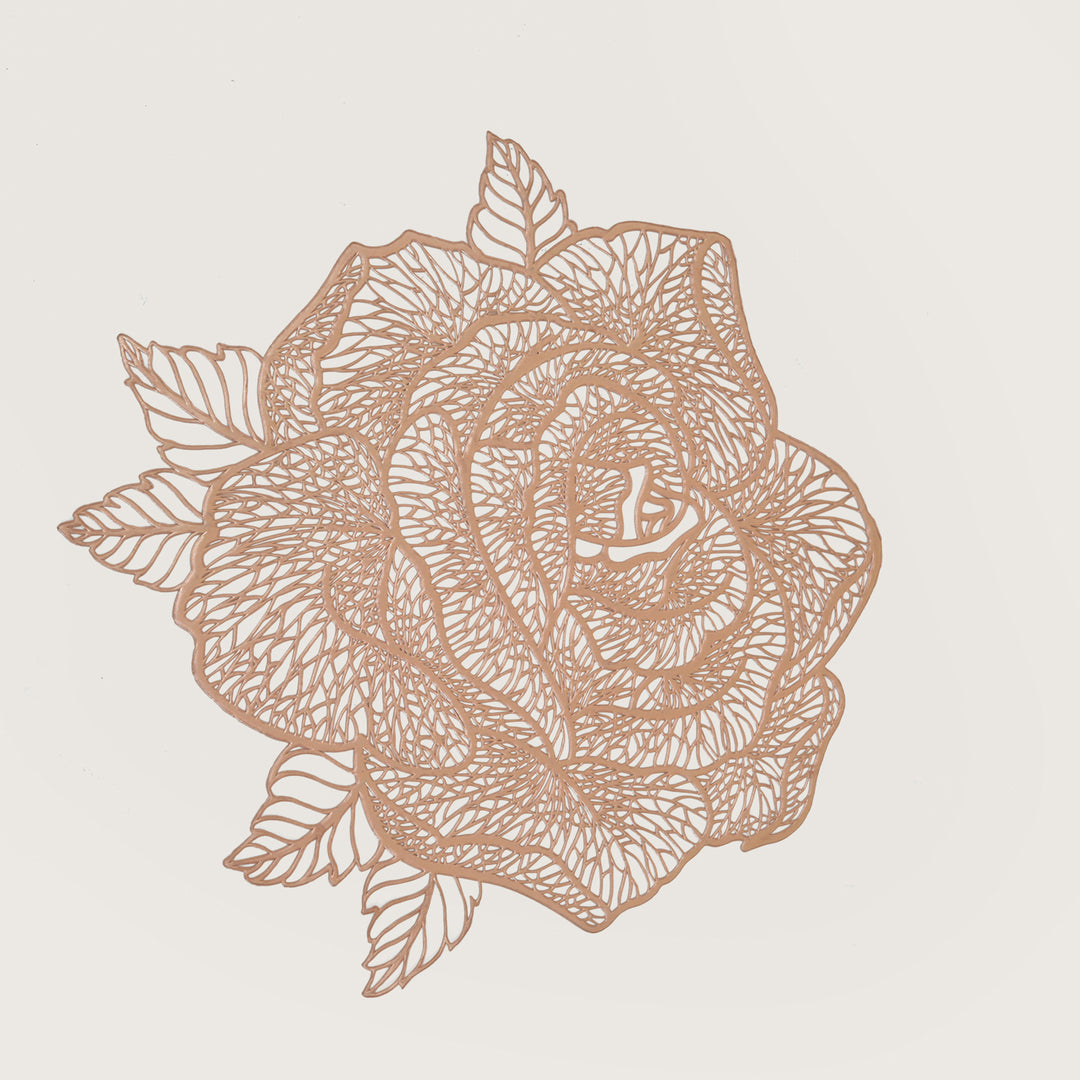 Rose-Shaped Decorative Table Placemat Rose Gold - Set of 6
