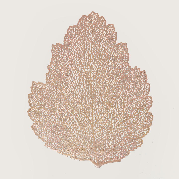 Leaf Shaped Decorative Table Placemat Rose Gold - Set of 6