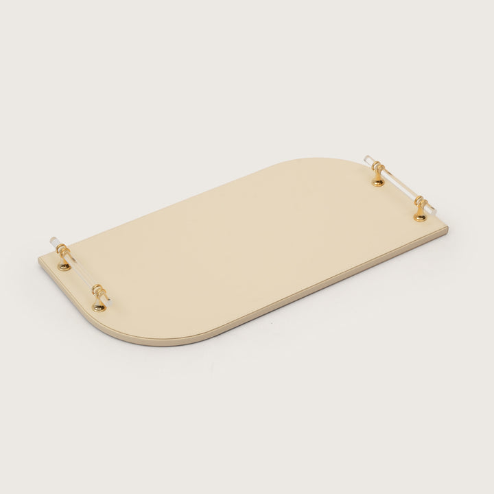 Golden Hour Archway Accent Tray with Clear Handles - Medium