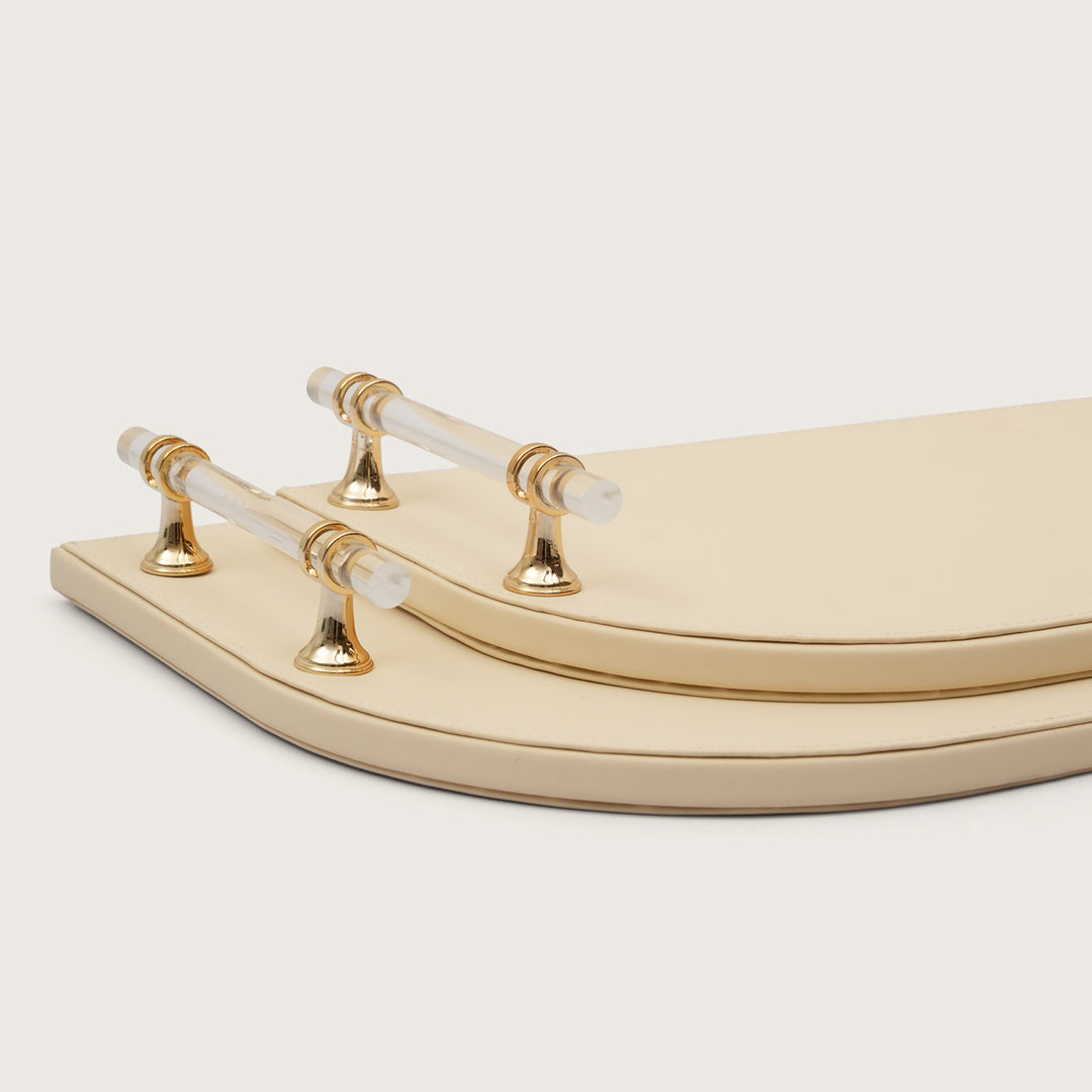 Golden Hour Archway Accent Tray with Clear Handles - Large