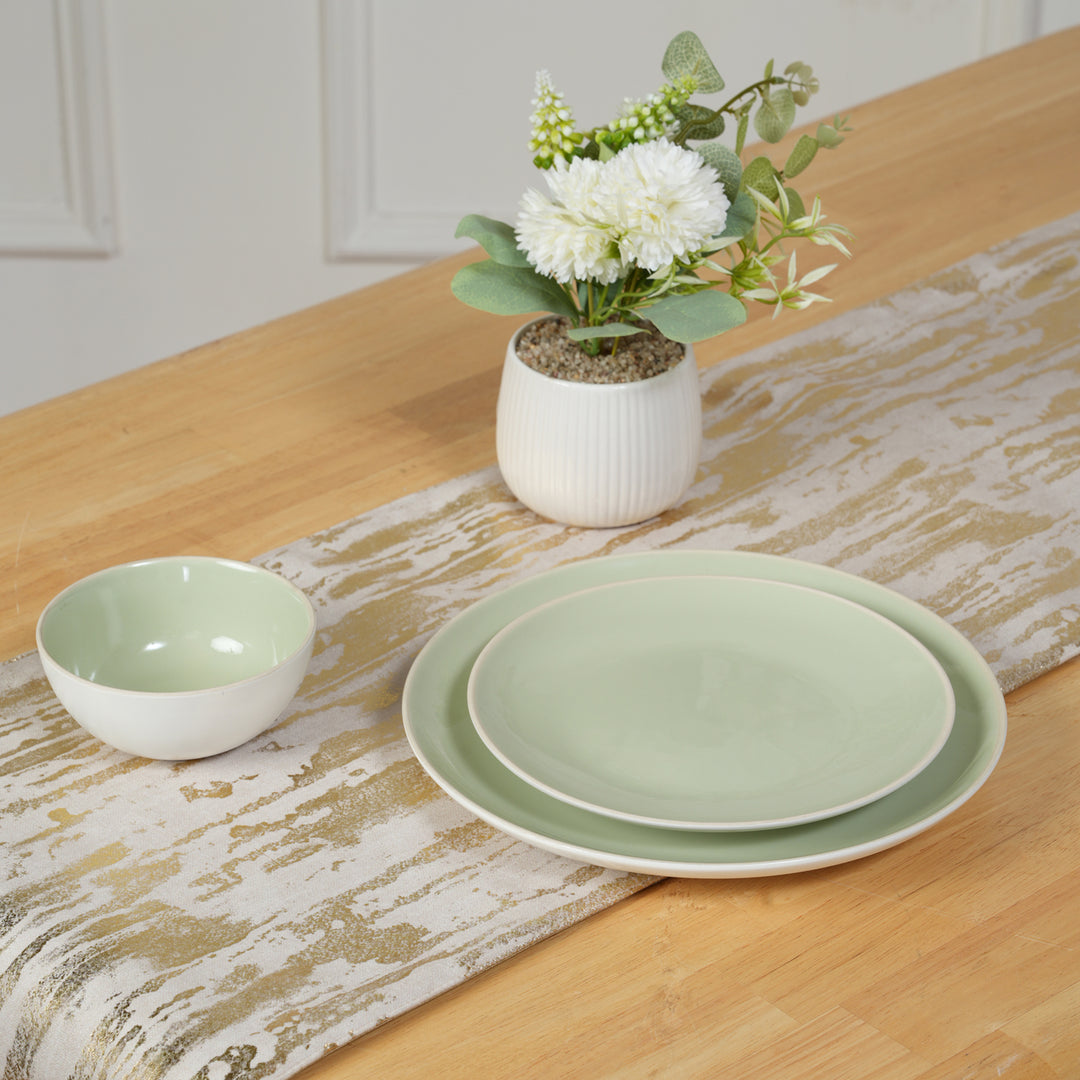 Decorative Table Runner with Tassels - Yellow