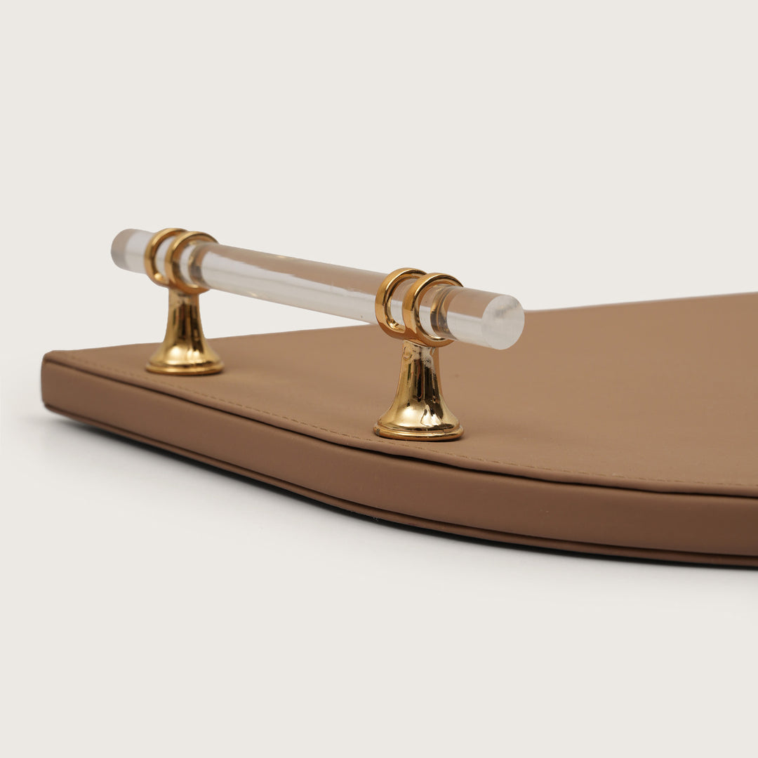 Golden Hour Archway Accent Tray with Clear Handles - Large