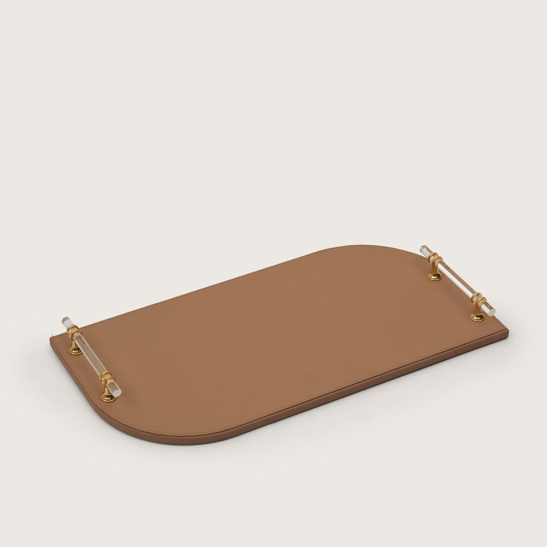 Golden Hour Archway Accent Tray with Clear Handles - Large