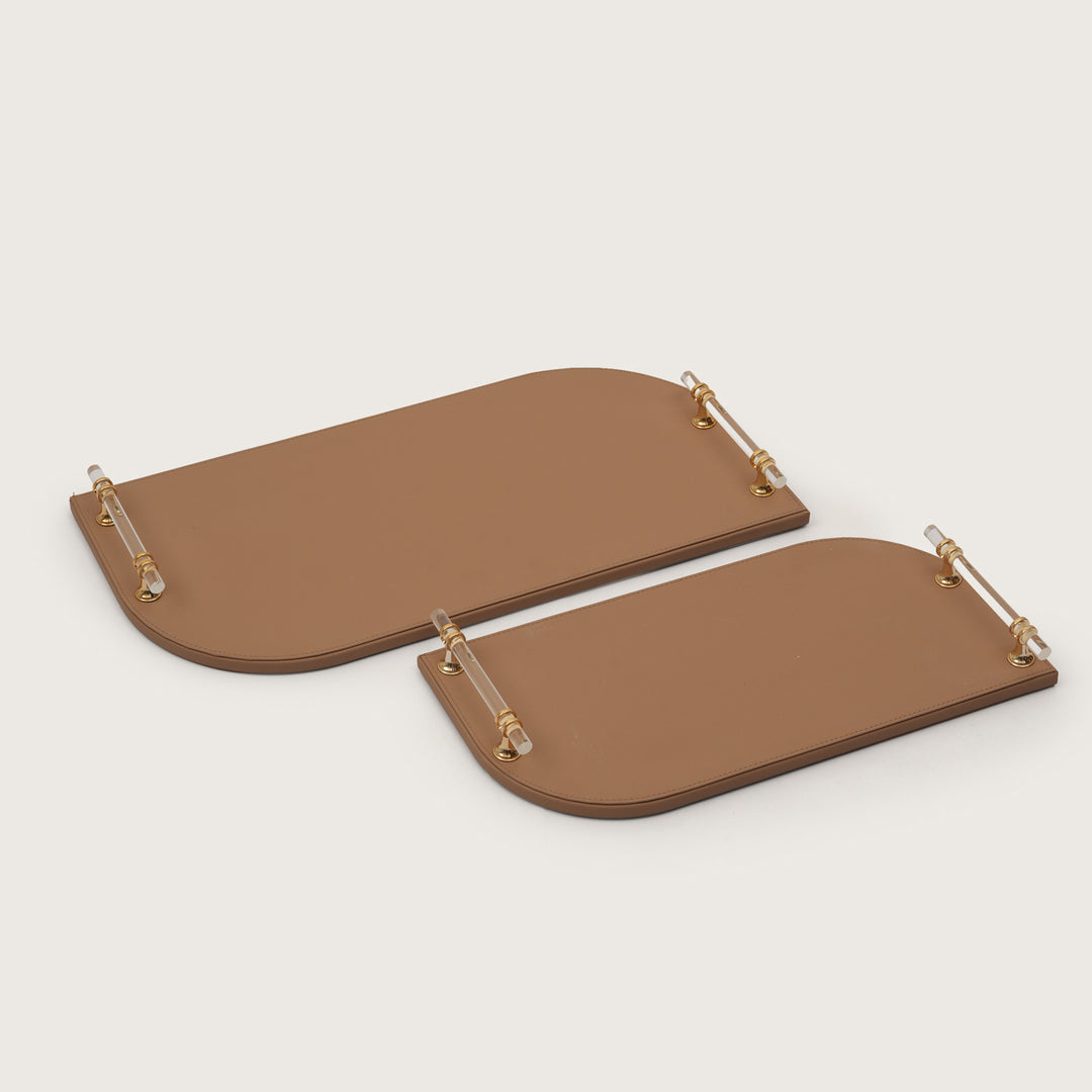 Golden Hour Archway Accent Tray with Clear Handles - Medium