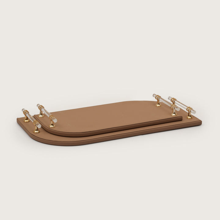 Golden Hour Archway Accent Tray with Clear Handles - Medium