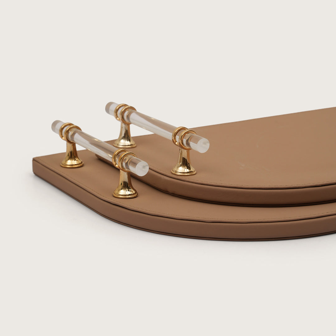 Golden Hour Archway Accent Tray with Clear Handles - Medium