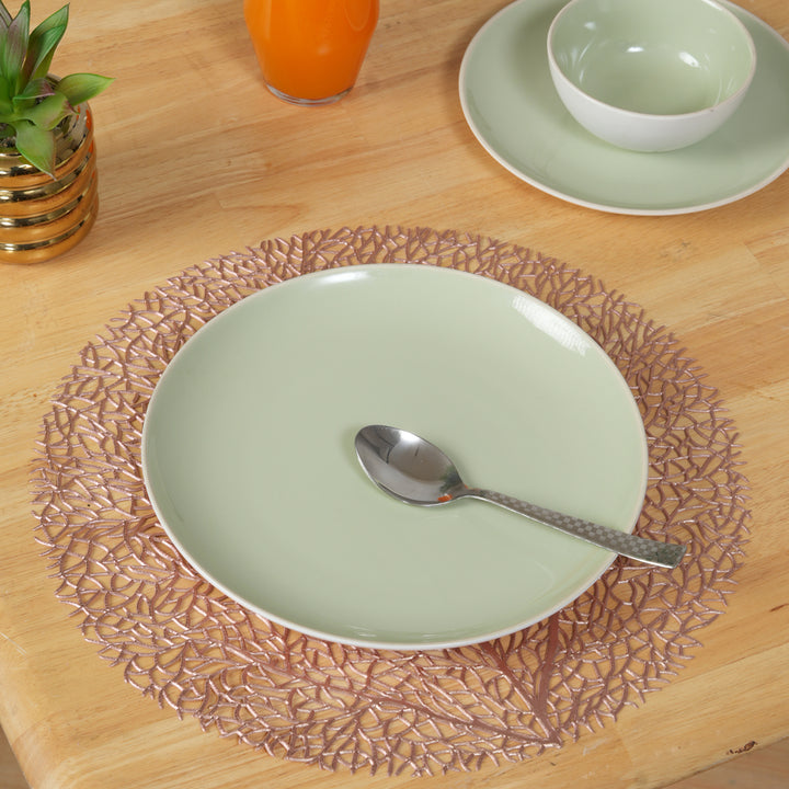 Circle -Shaped Decorative Table Placemat Rose Gold - Set of 6