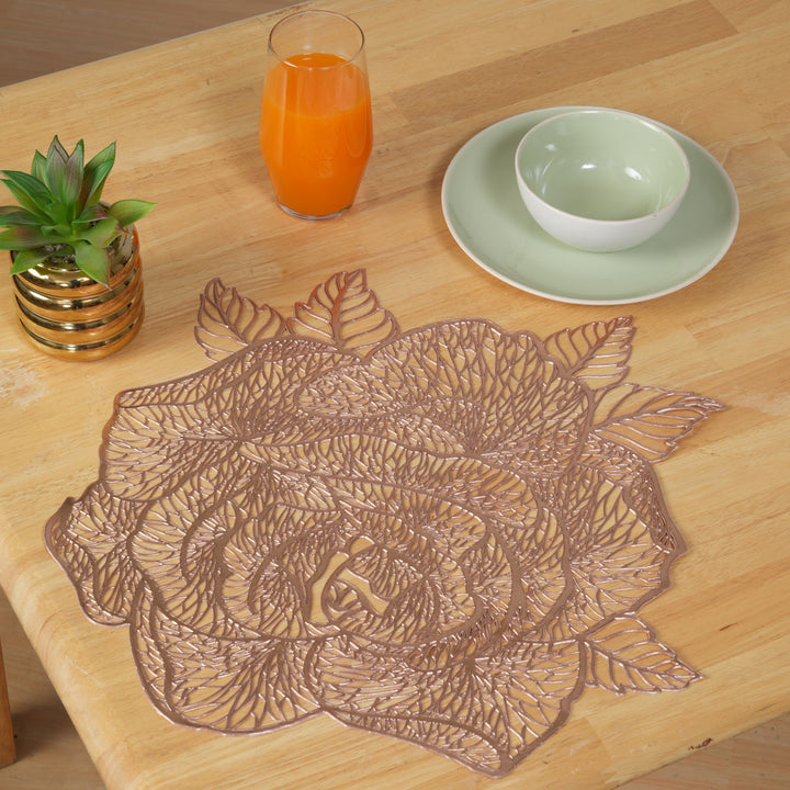 Rose-Shaped Decorative Table Placemat Rose Gold - Set of 6