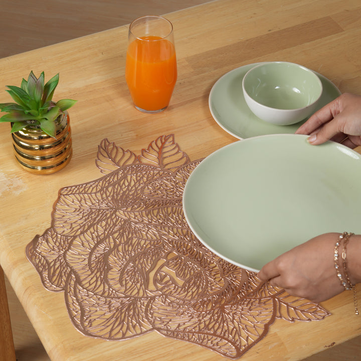 Rose-Shaped Decorative Table Placemat Rose Gold - Set of 6