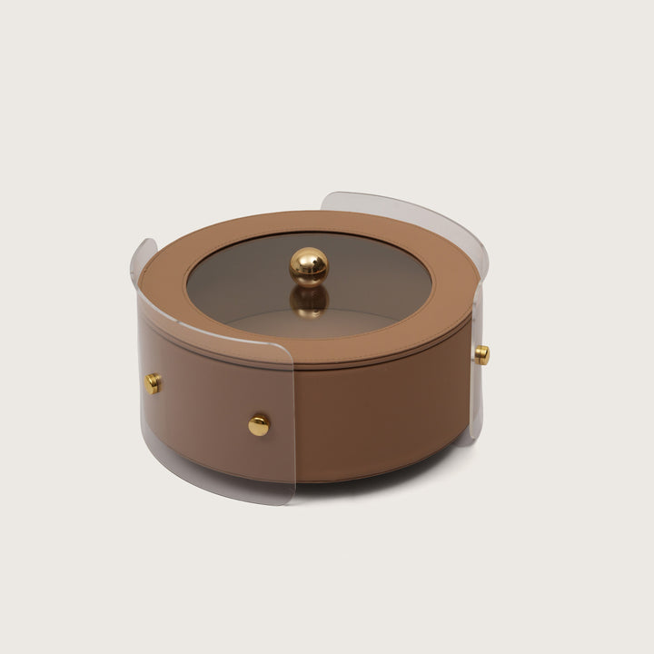 Luxury Round Organiser Storage Box With Lid