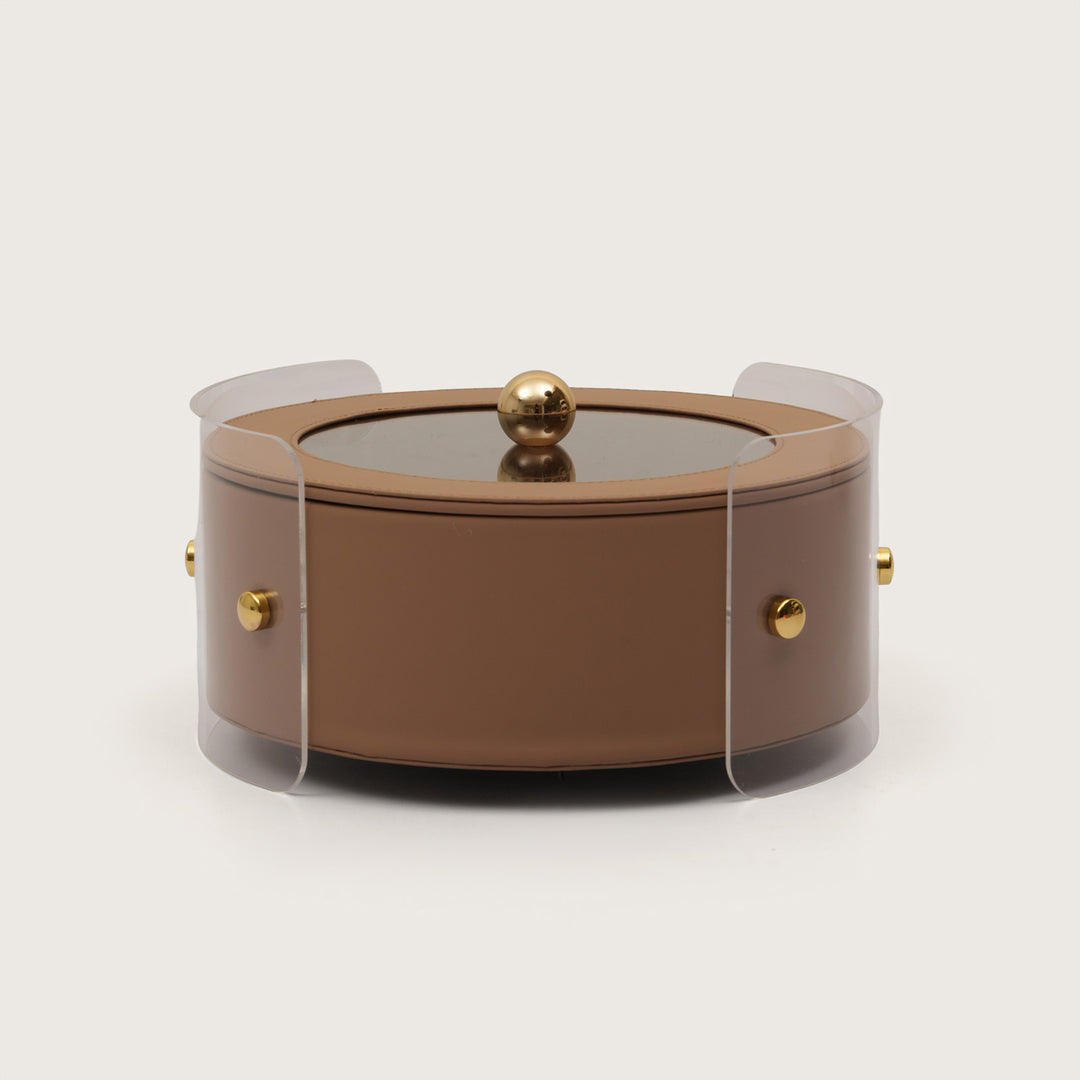 Luxury Round Organiser Storage Box With Lid