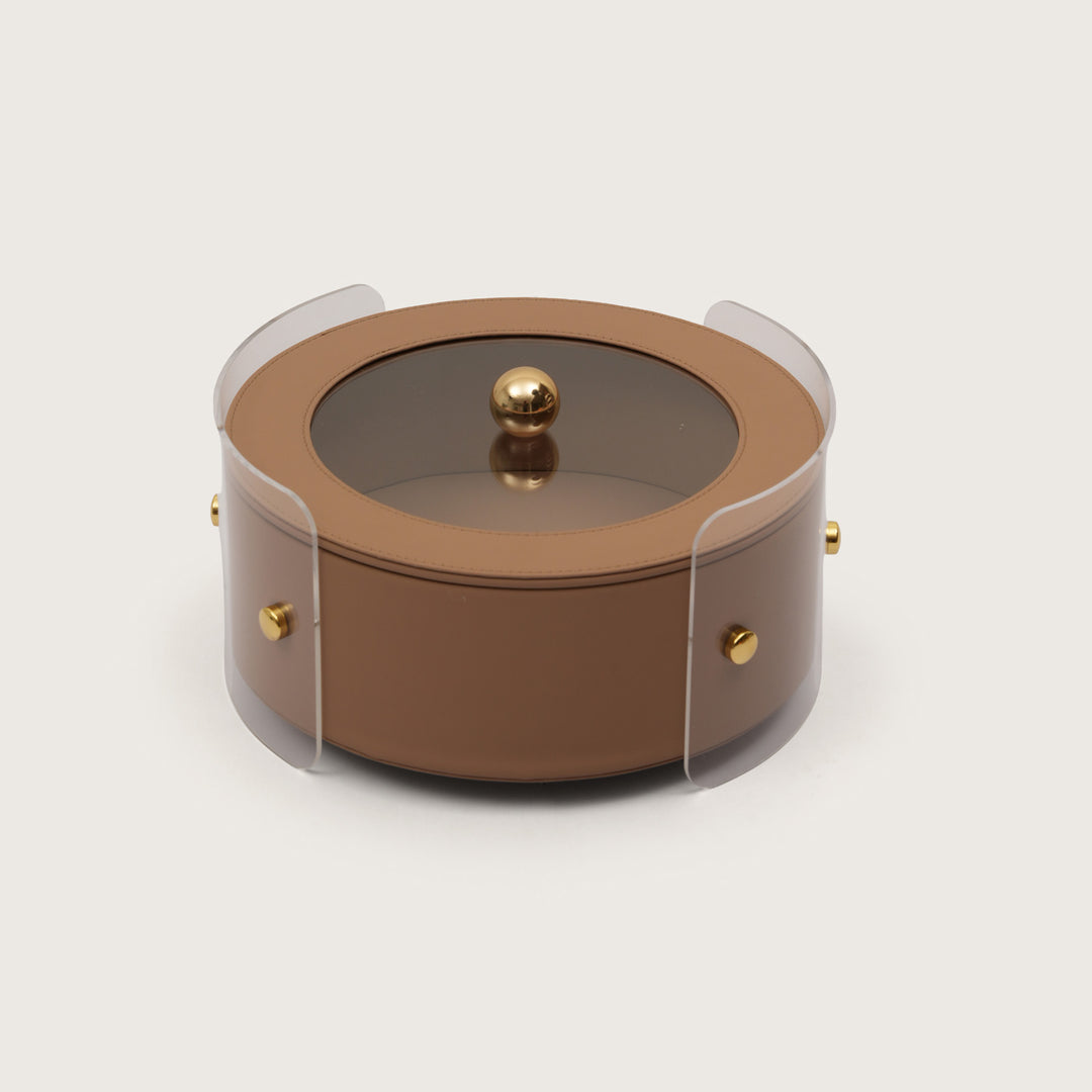 Luxury Round Organiser Storage Box With Lid