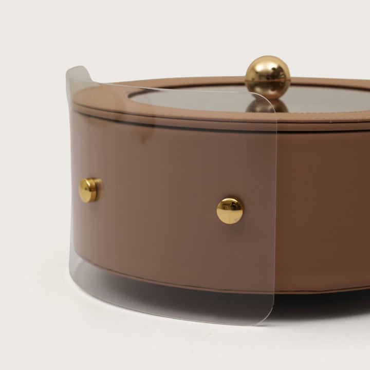 Luxury Round Organiser Storage Box With Lid
