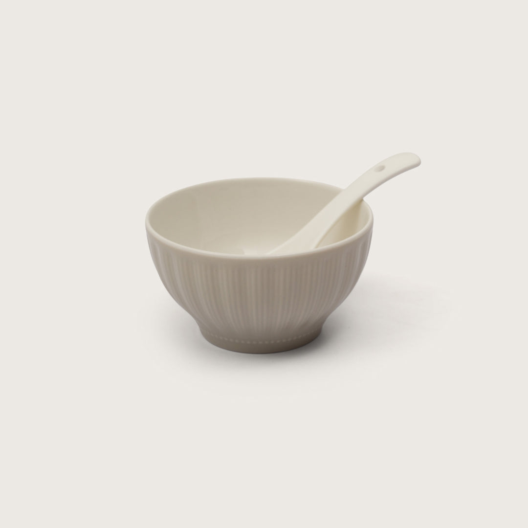 Premium Ribbed Gourmet Soup Bowl With Spoons