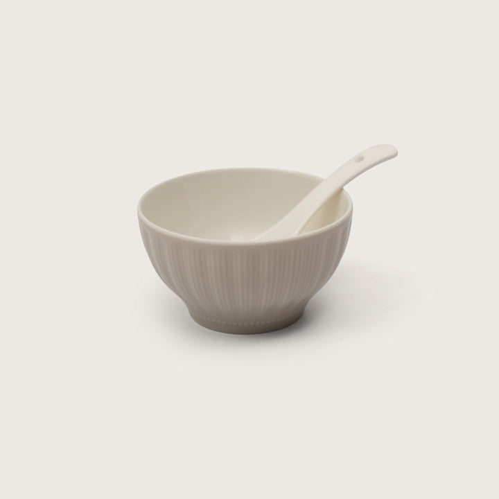 Premium Ribbed Gourmet Soup Bowl With Spoons