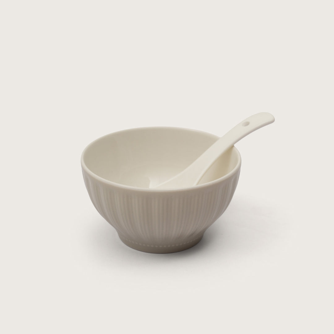 Premium Ribbed Gourmet Soup Bowl With Spoons