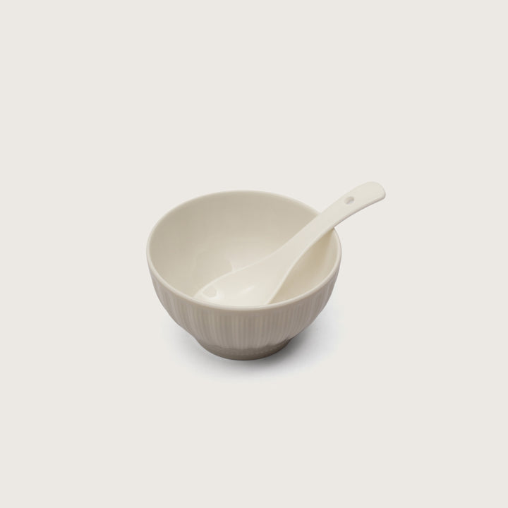 Premium Ribbed Gourmet Soup Bowl With Spoons