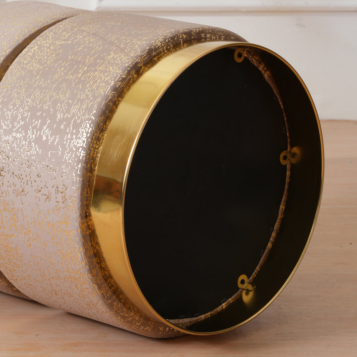 Aster Round Ottoman Footstool|Pouffe - Beige