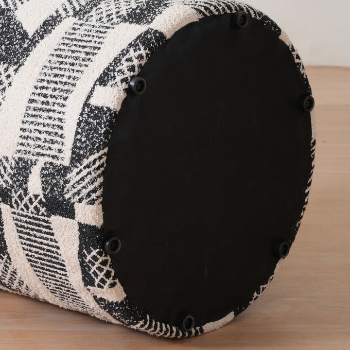 Murphy Round Ottoman Footstool|Pouffe - Black
