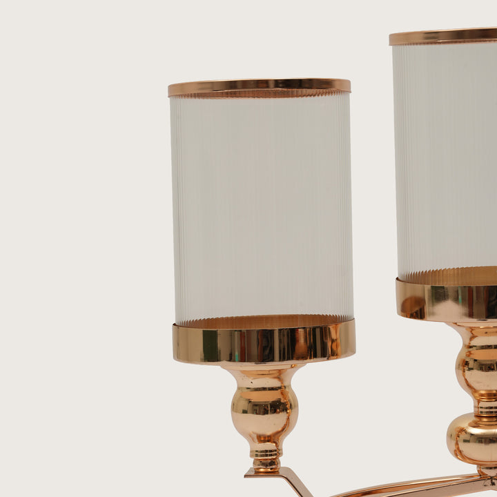 Grand Arch Triple-Stem Candlestick Centerpiece with Polished Gold Finish