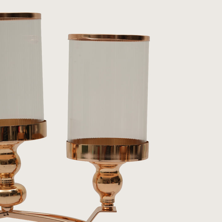 Grand Arch Triple-Stem Candlestick Centerpiece with Polished Gold Finish