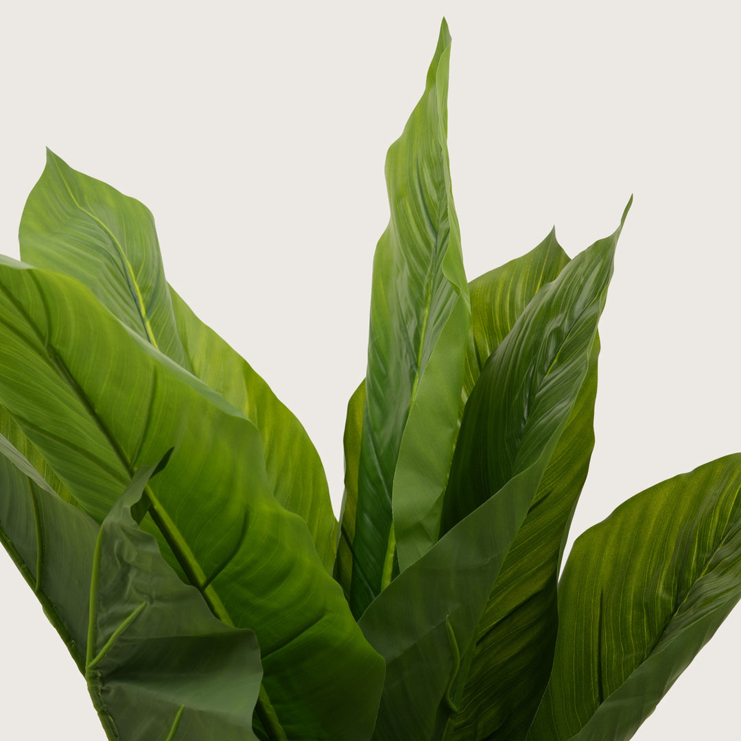 Vertical Botanical Accent in  Tapered Base — Lush Greenery with Vibrant Floral Peaks