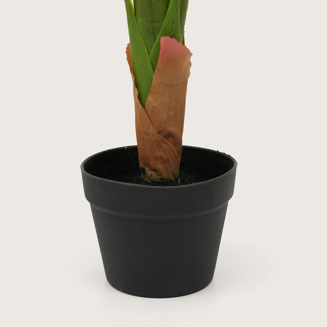 Vertical Botanical Accent in  Tapered Base — Lush Greenery with Vibrant Floral Peaks