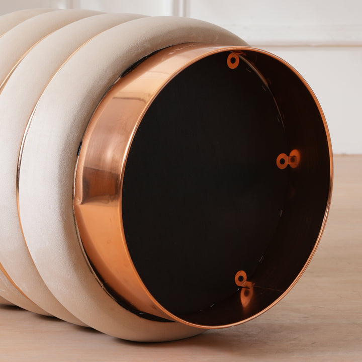 Terra Roza Round Ottoman Footstool|Pouffe - Beige