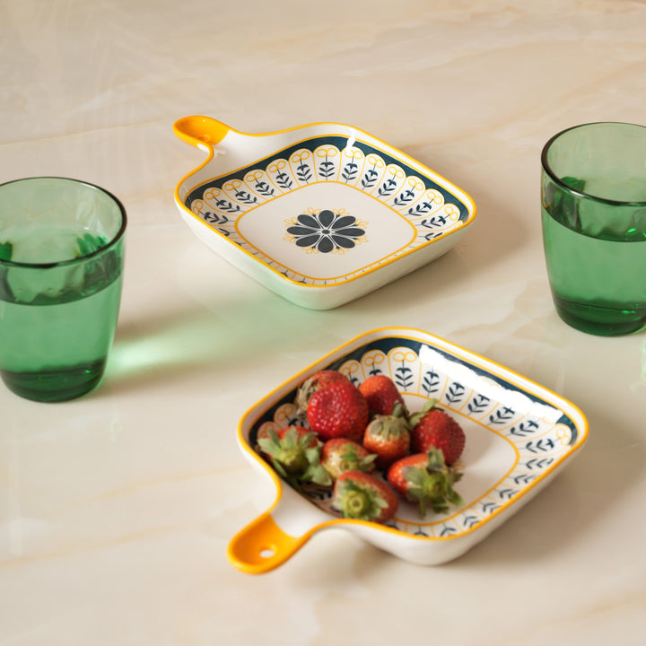 Mediterranean Motif Mini Square Platter