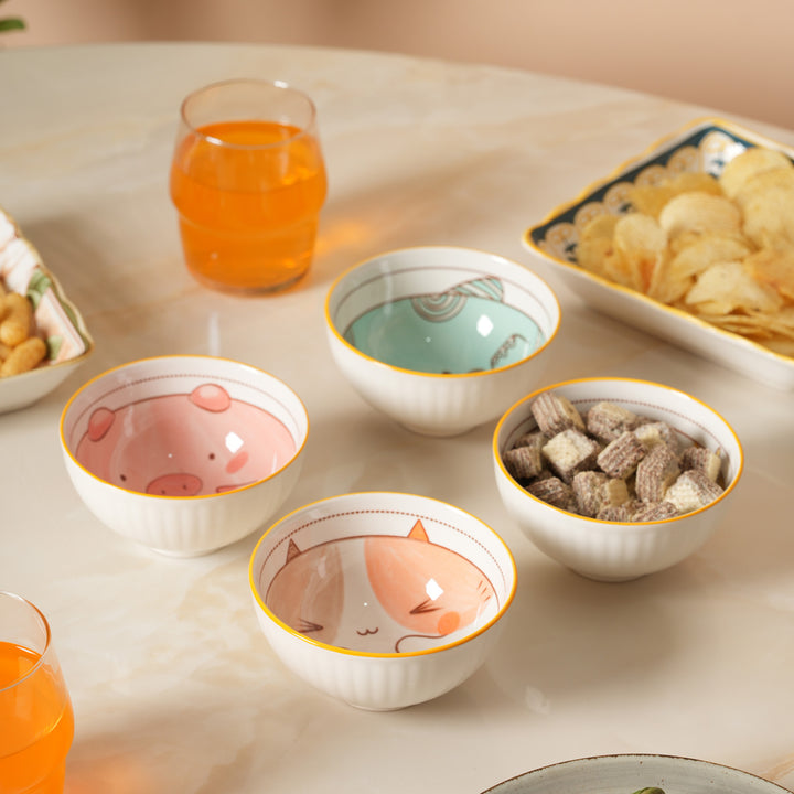 Whimsical Animal Face Snack Bowls for Kids and Adults