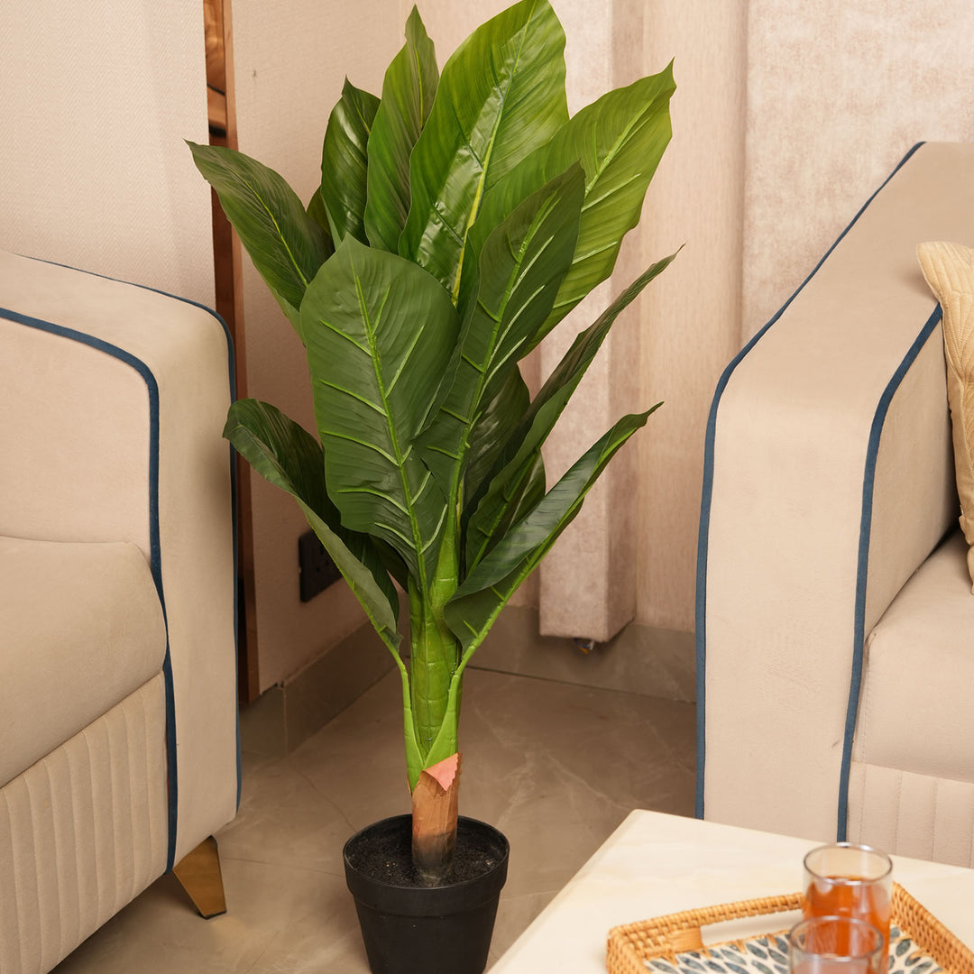 Vertical Botanical Accent in  Tapered Base — Lush Greenery with Vibrant Floral Peaks