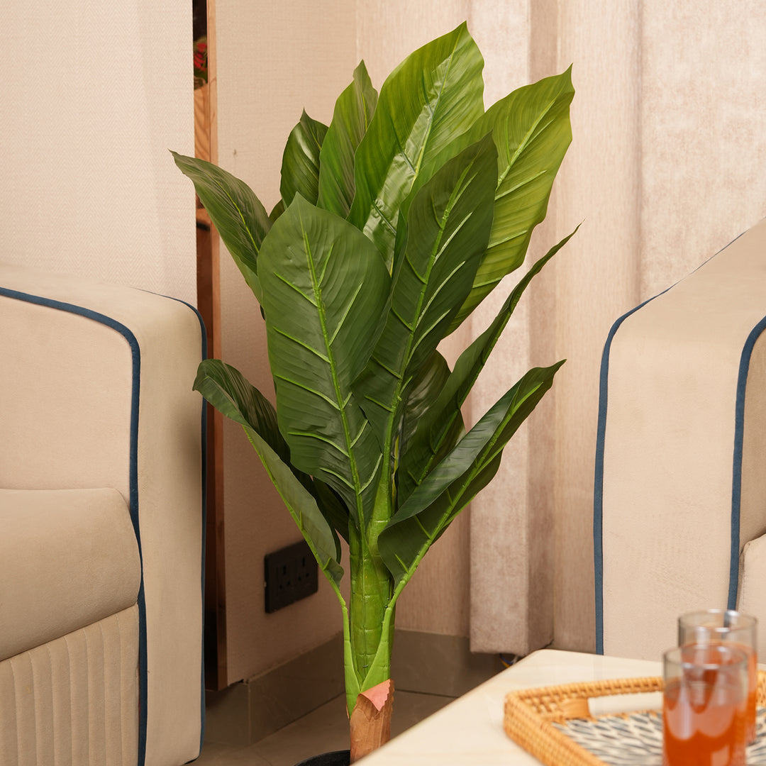 Vertical Botanical Accent in  Tapered Base — Lush Greenery with Vibrant Floral Peaks