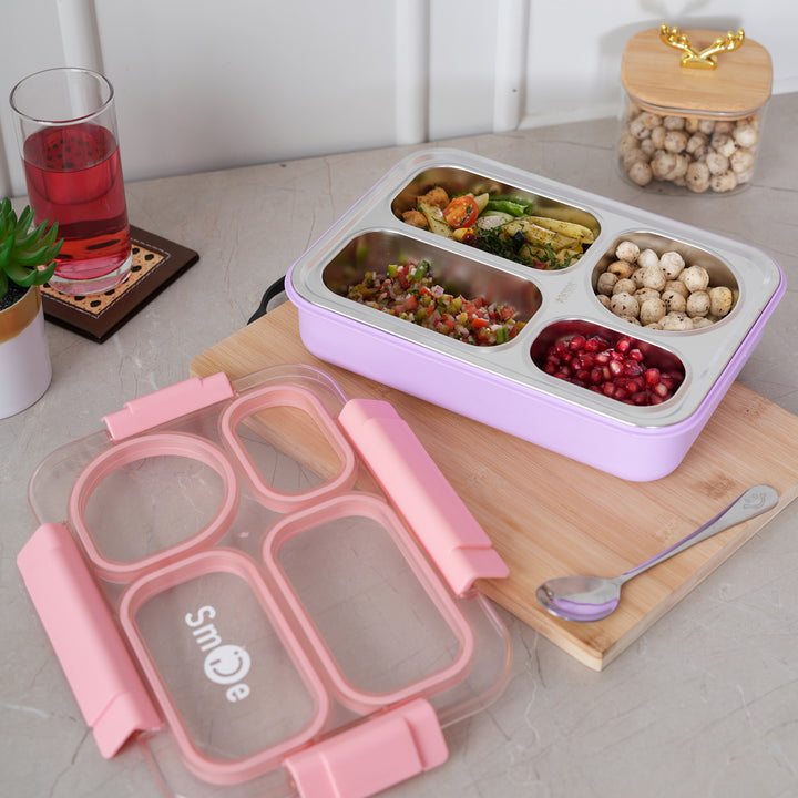 Airtight Square Lunch Box 27x20 CM - Pink