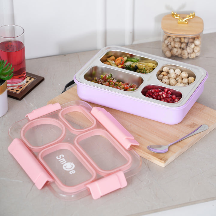 Airtight Square Lunch Box 27x20 CM - Pink