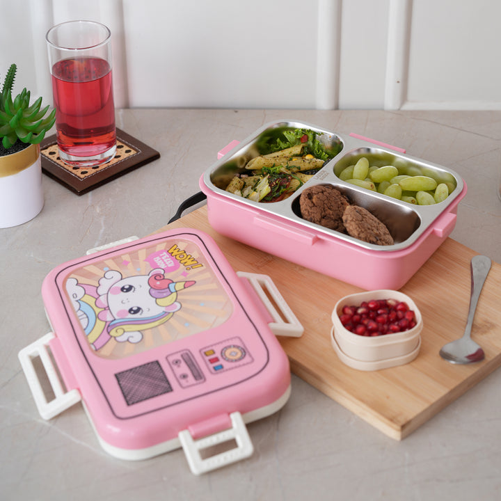 Airtight Square Lunch Box 23X19 CM - Pink