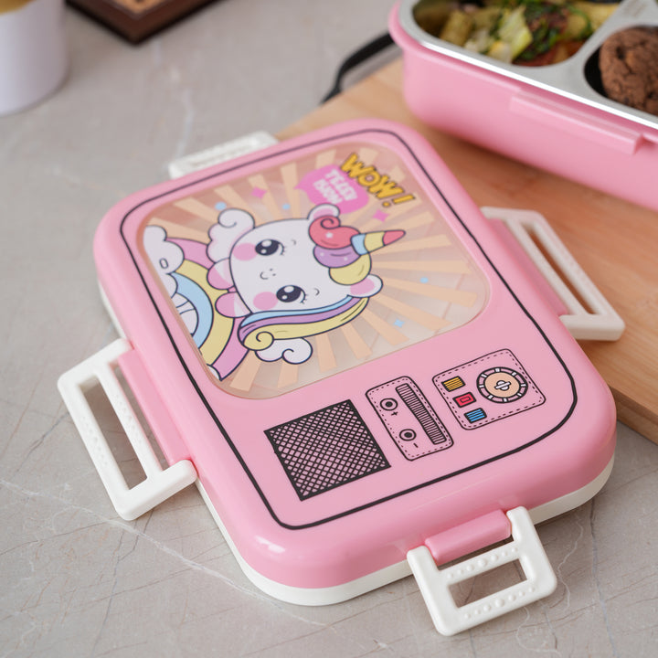 Airtight Square Lunch Box 23X19 CM - Pink