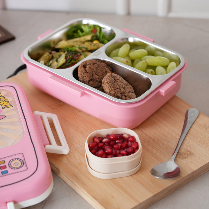 Airtight Square Lunch Box 23X19 CM - Pink