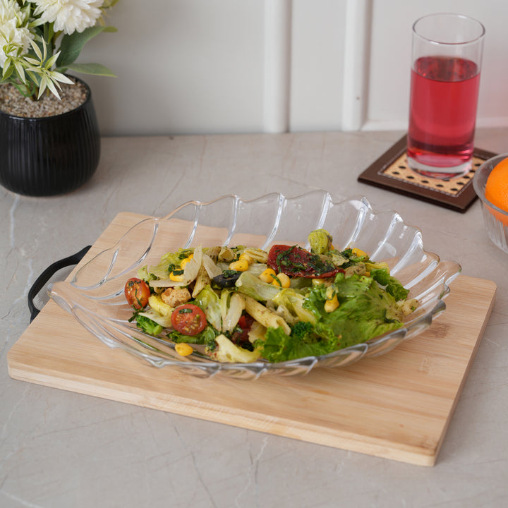 Glass Leaf Serving Platter 31x23 CM