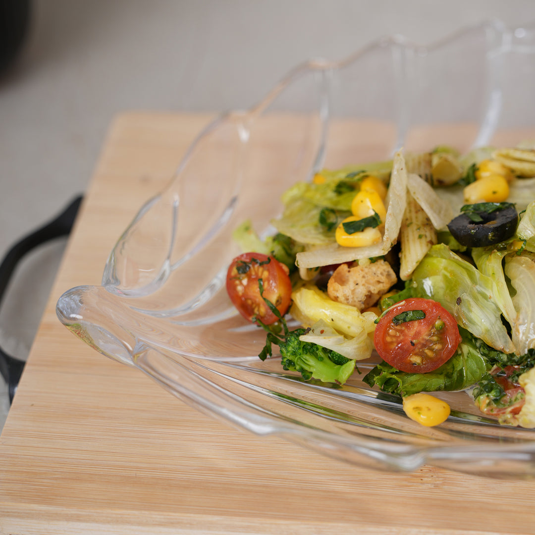Glass Leaf Serving Platter 31x23 CM