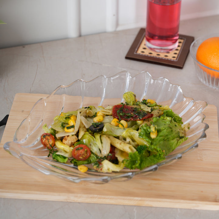 Glass Leaf Serving Platter 31x23 CM