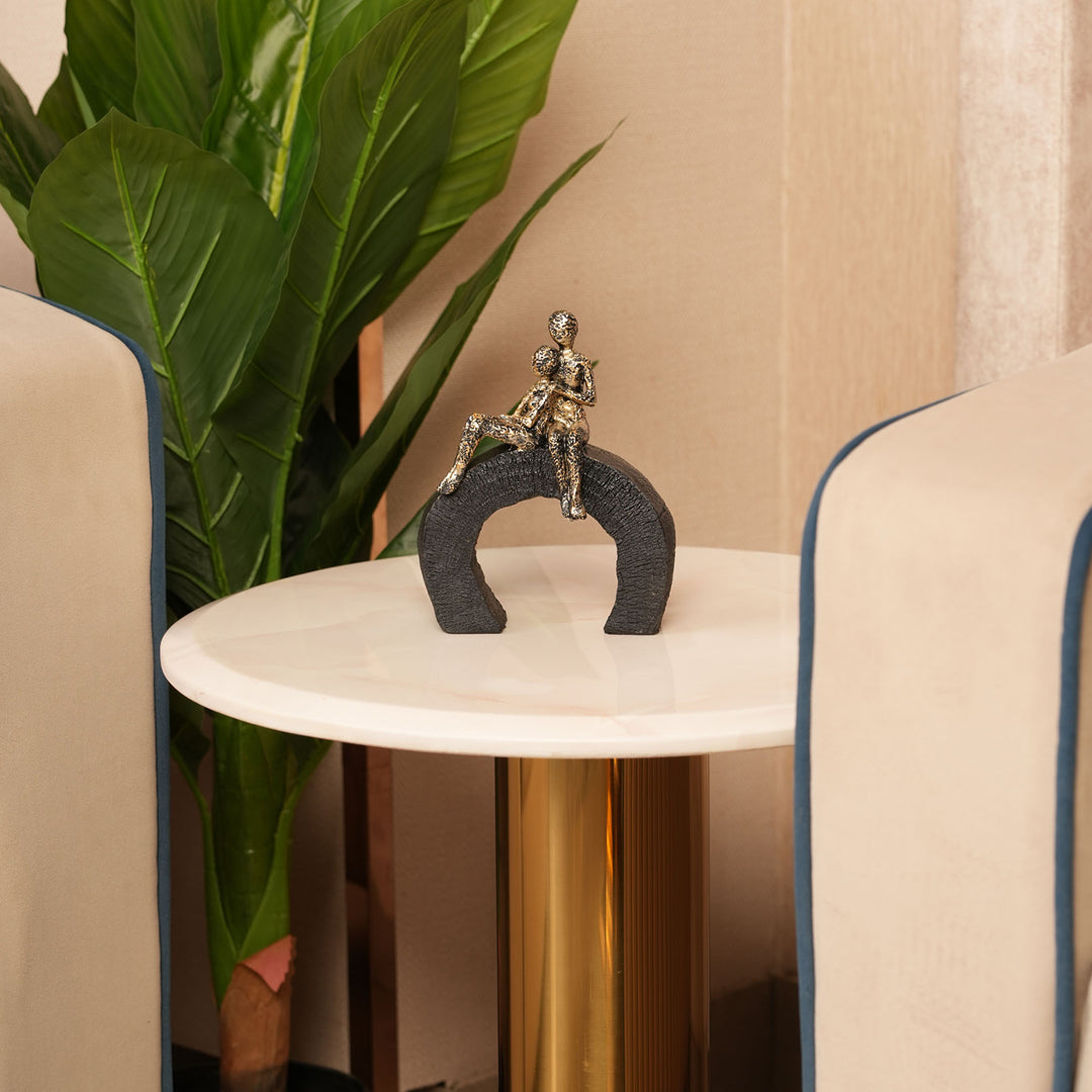 Abstract Figurine of Lovers Sitting on a  Base