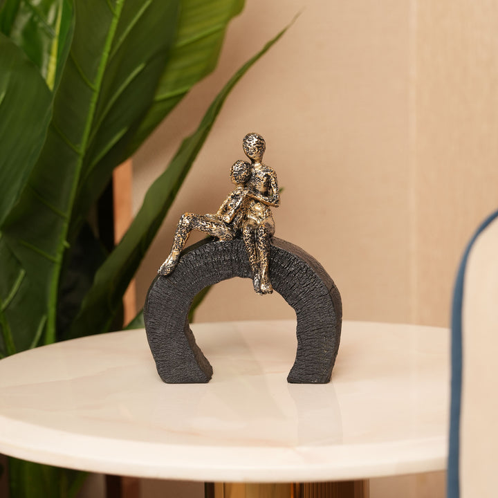Abstract Figurine of Lovers Sitting on a  Base