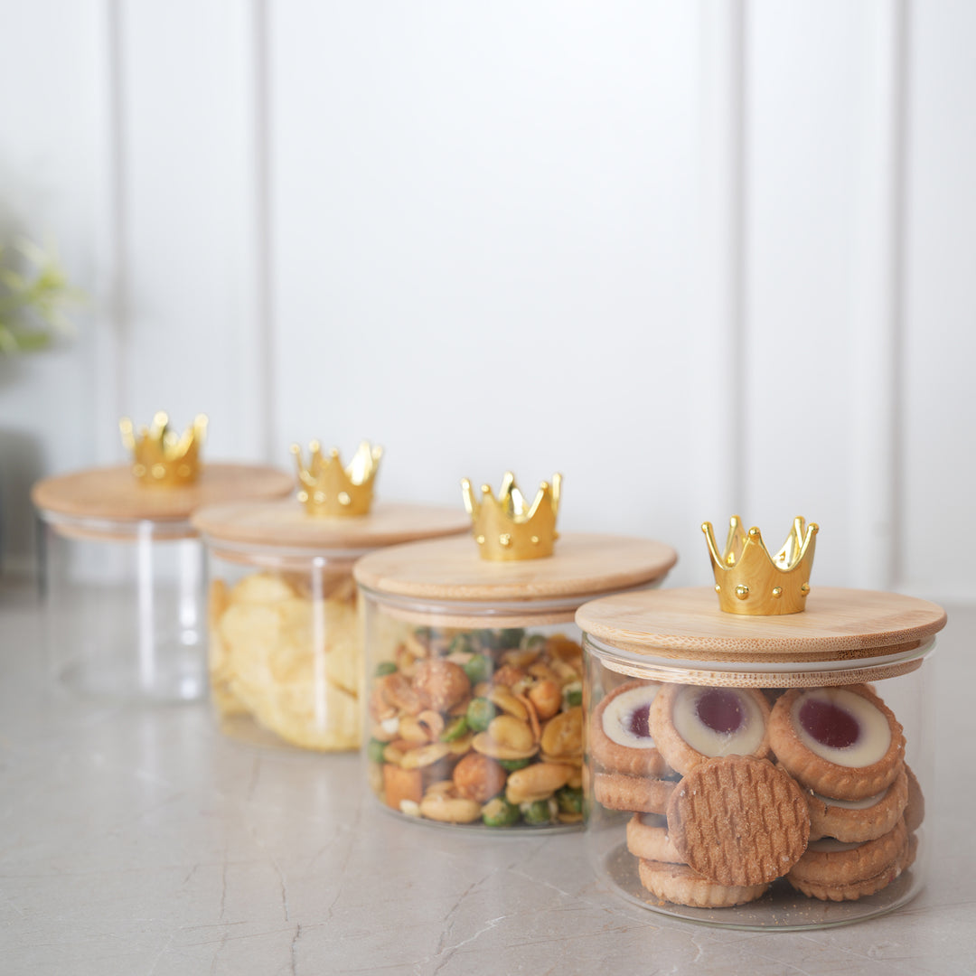 Glass Jar Storage Containers 500ML with Bamboo Tray | Airtight